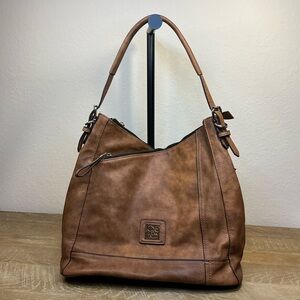 Jose Hess Everywhere Elegance Brown Faux Leather Shoulder Bag